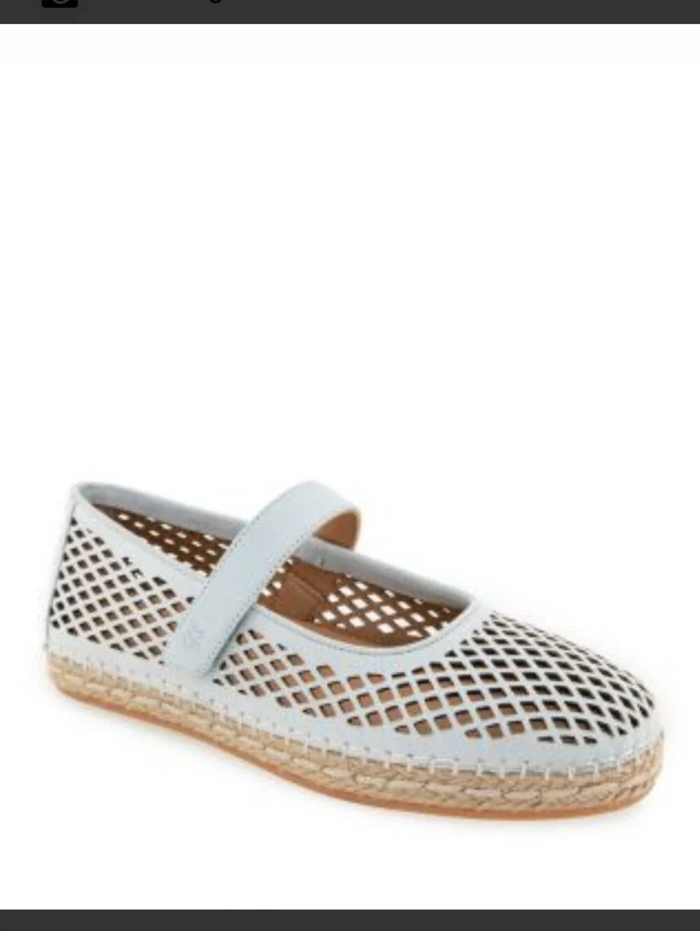 GENTLE SOULS Light Blue Perforated Espadrille Mary Jane Flats SIZE 8 NWT.